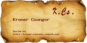 Kroner Csongor névjegykártya